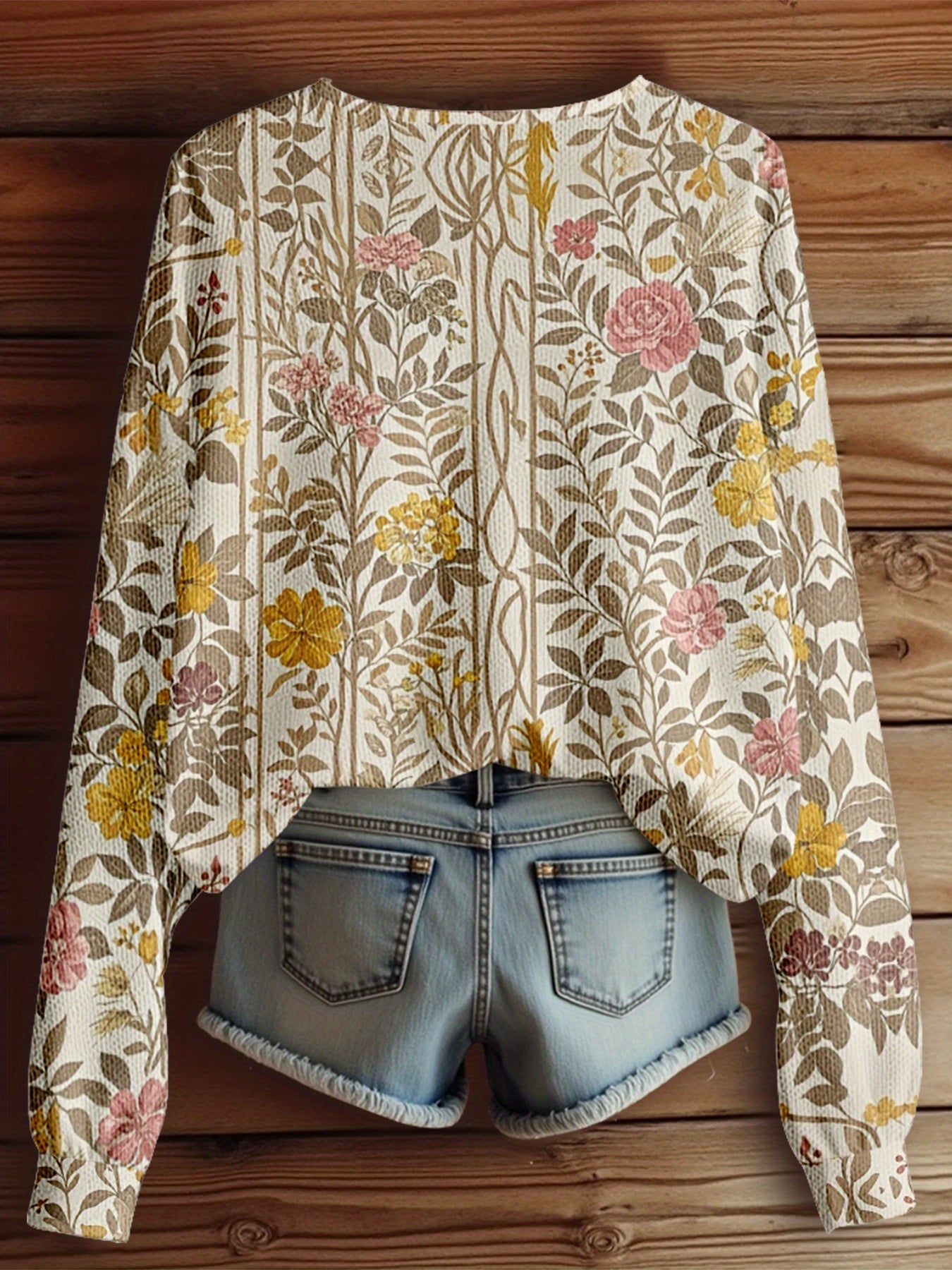 Dreamcore Women’s Plus-Size Knit Hoodie: French Street Vibe, 3D Retro Floral Print – V-Neck, Drop Shoulders & Soft Loose Fit, Spring/Autumn Outerwear Like a Gentle Childhood Daydream (Daily Wear)