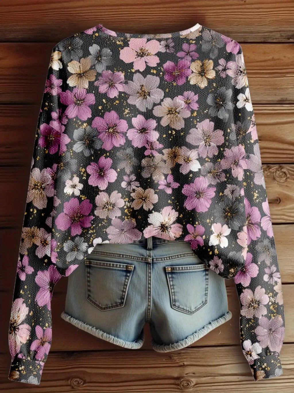 Dreamcore Women’s Plus-Size Off-Shoulder Sweater Jacket: 3D Rendered Retro Print, Soft Loose Fit – Versatile Fashion Piece Like a Gentle Childhood Daydream (V-Neck)